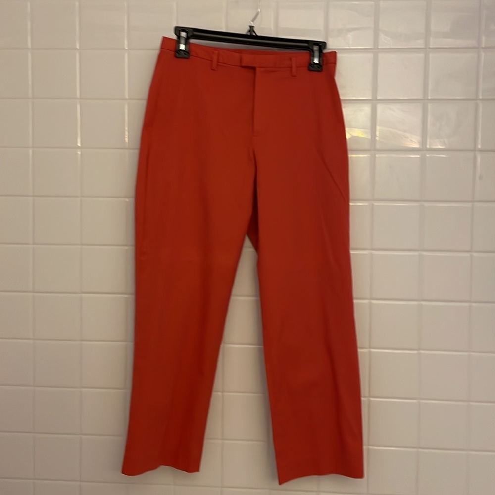 Banana Republic, stretch, cropped pants, size 4, peach or light orange color